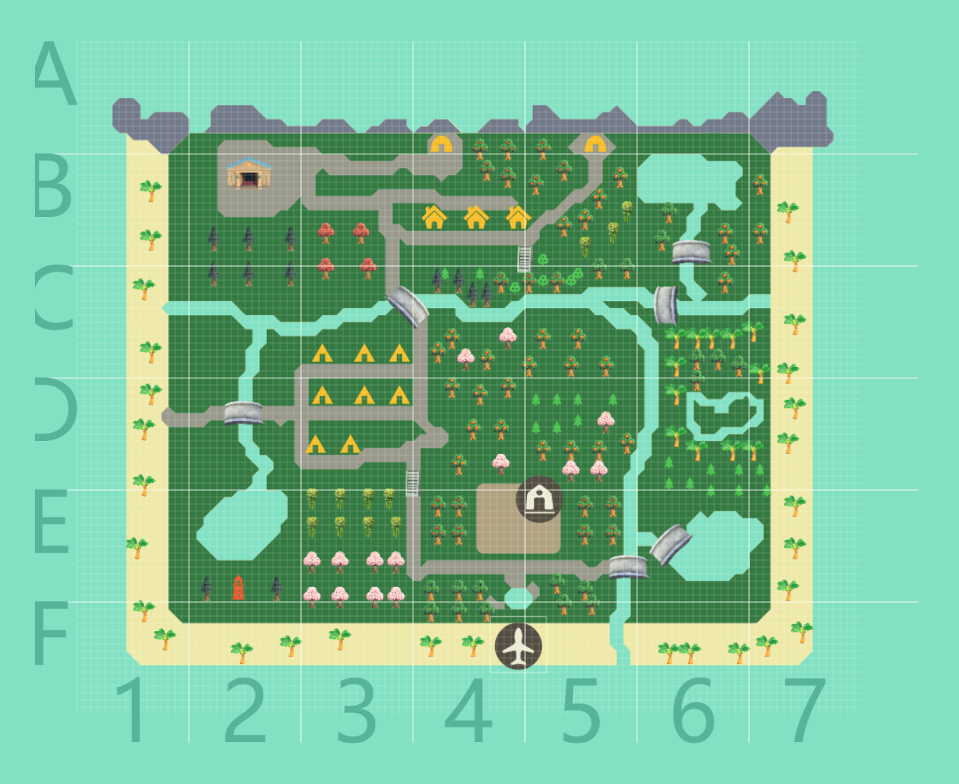 animal crossing island layout ideas
