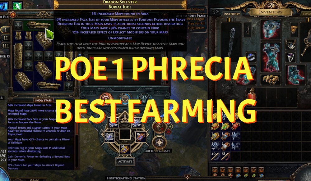 PoE 1 Phrecia Best Farming Strategies (Idol Setup & Map Sustain)